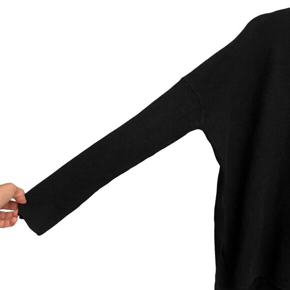 BCBGMAXAZRIA Wool Cashmere Double V-Neck Dolman Sleeve Cropped Sweater Black XXS - Picture 5 of 9